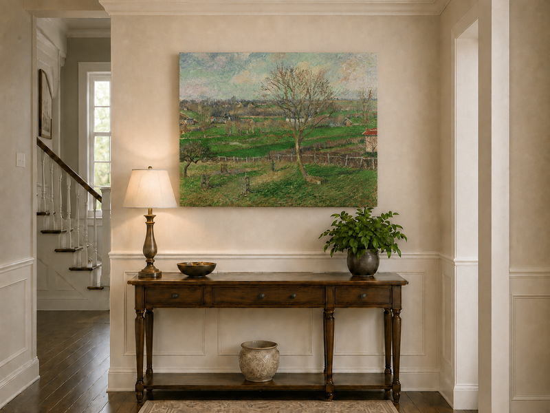 Landscape Oil Painting - Country Field with Walnut Tree, Eragny