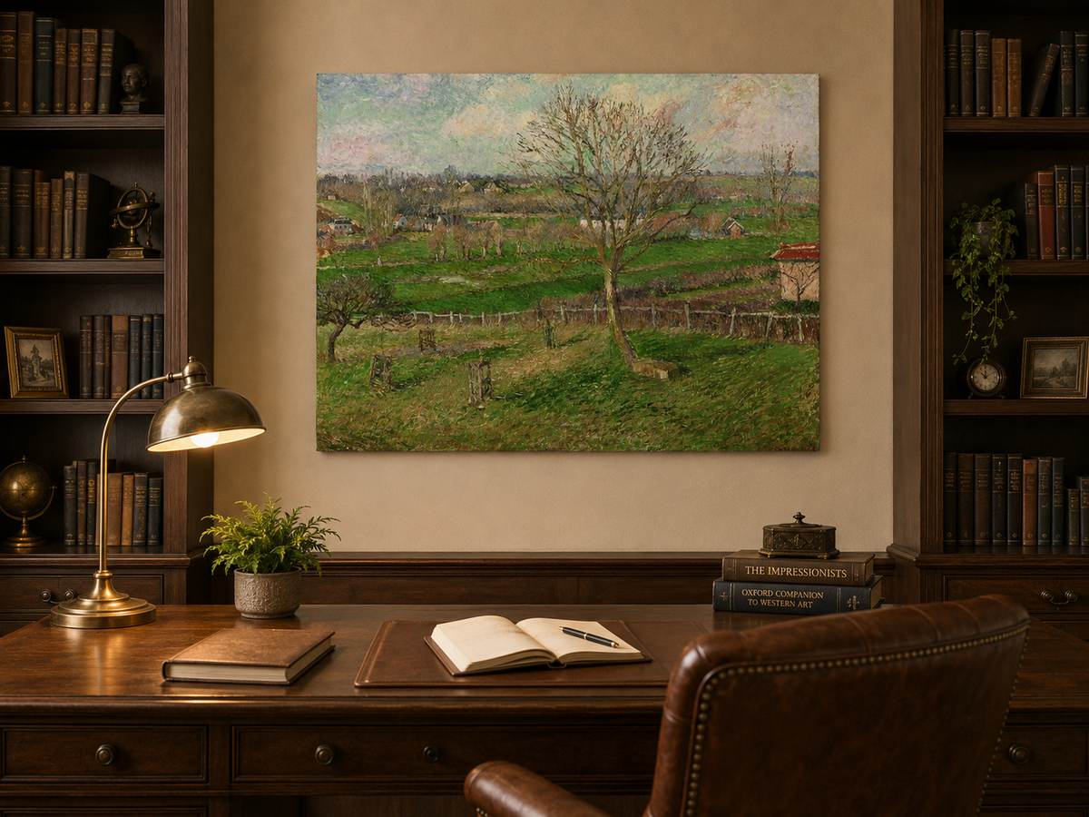 Landscape Oil Painting - Country Field with Walnut Tree, Eragny