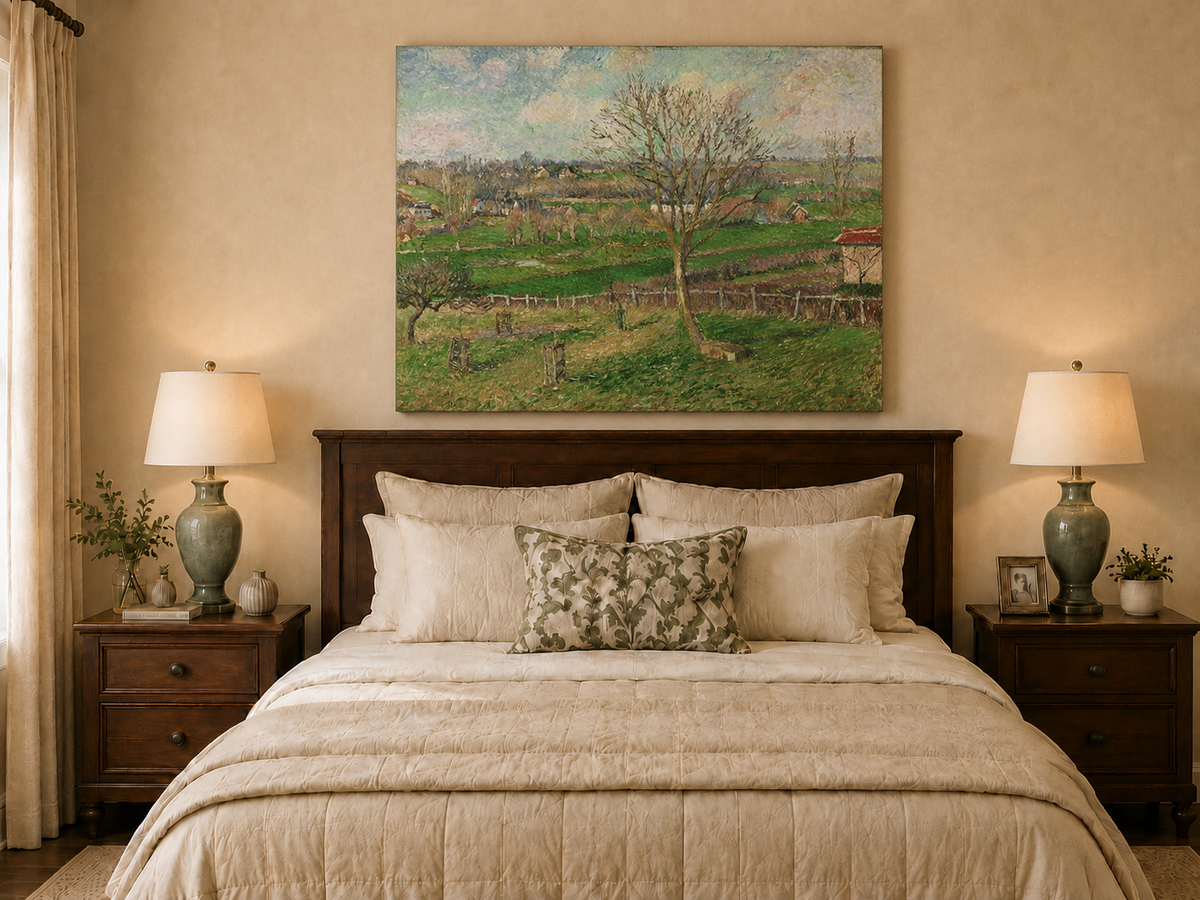 Landscape Oil Painting - Country Field with Walnut Tree, Eragny