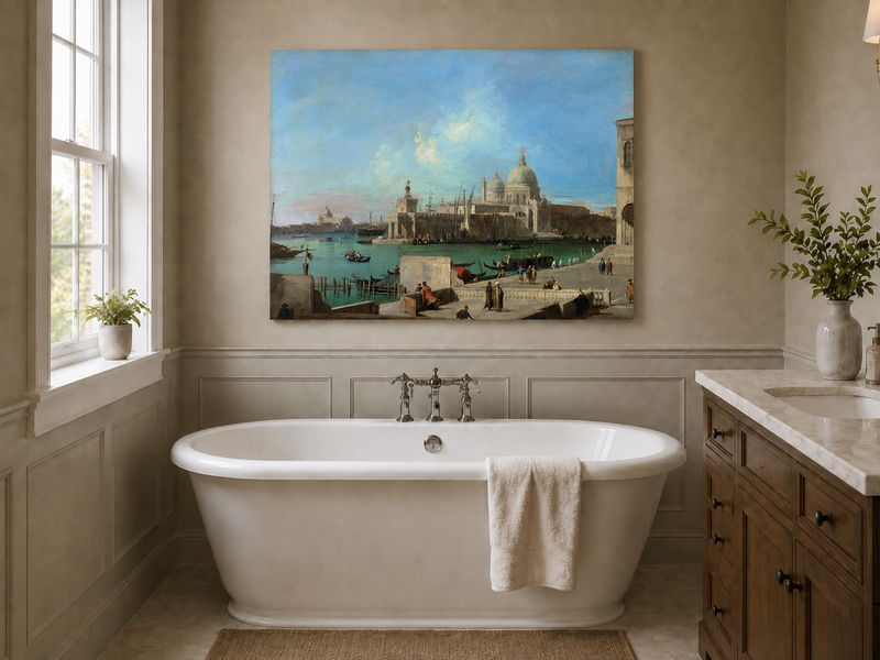 Landscape Oil Painting - Venice Santa Maria Della Salute Canal