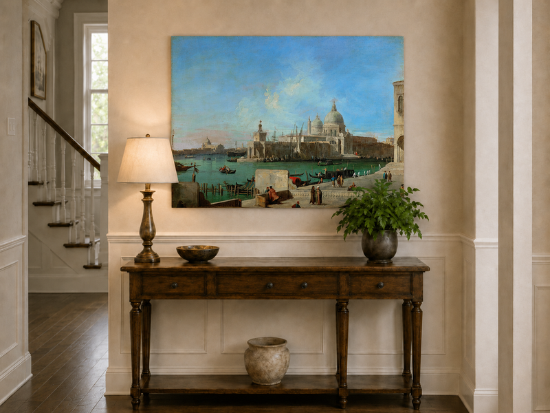 Landscape Oil Painting - Venice Santa Maria Della Salute Canal