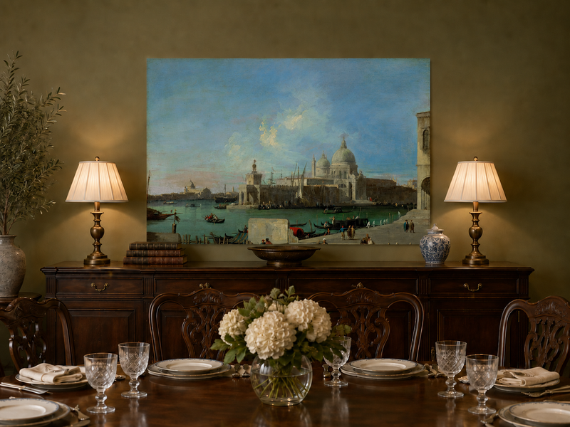 Landscape Oil Painting - Venice Santa Maria Della Salute Canal