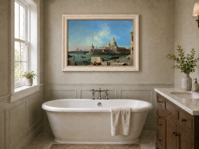 Landscape Oil Painting - Venice Santa Maria Della Salute Canal