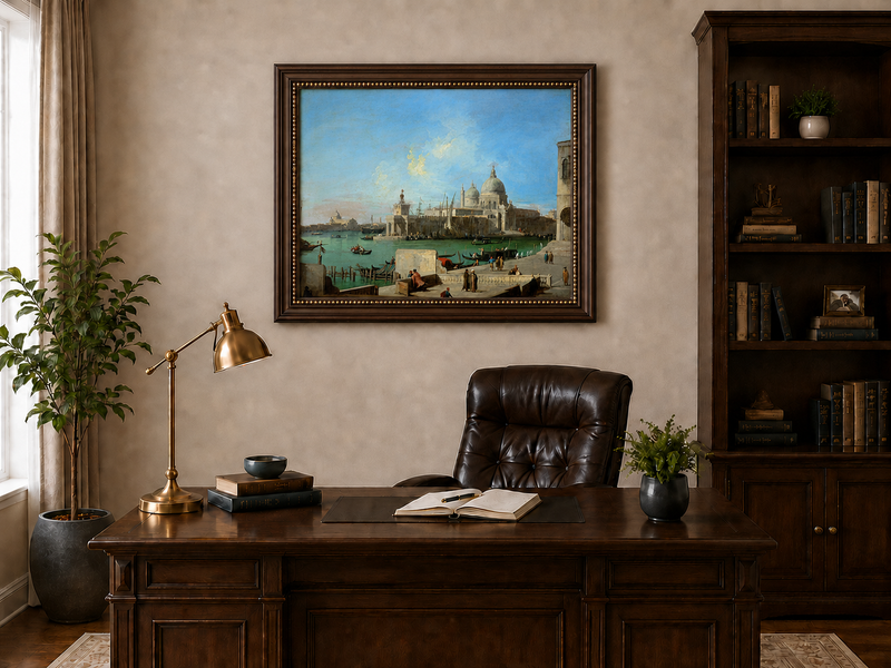 Landscape Oil Painting - Venice Santa Maria Della Salute Canal
