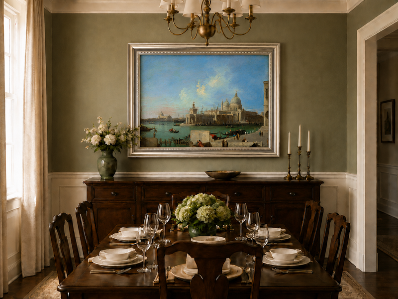Landscape Oil Painting - Venice Santa Maria Della Salute Canal