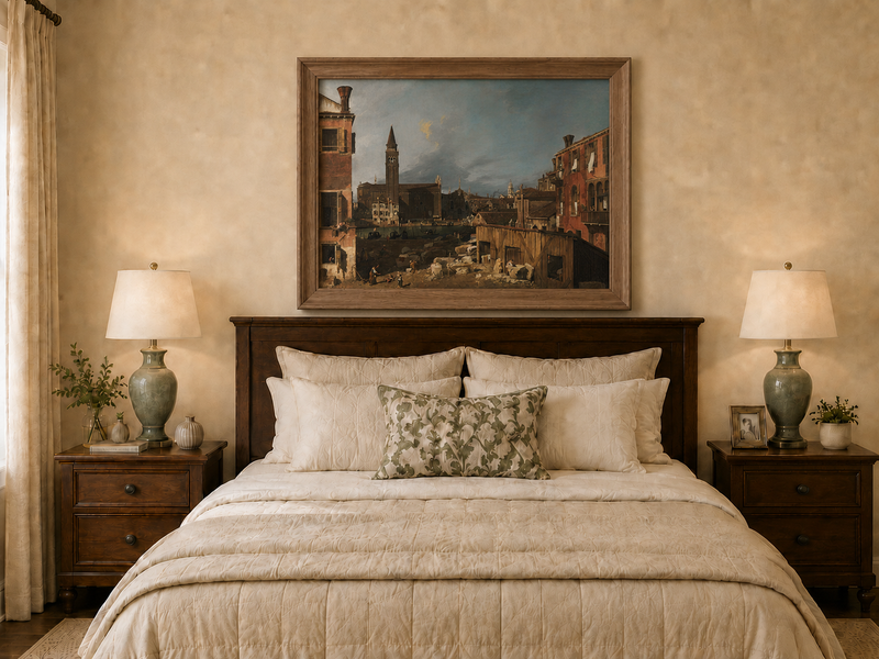 Landscape Oil Painting - Venice Stonemason’s Yard Canal Scene