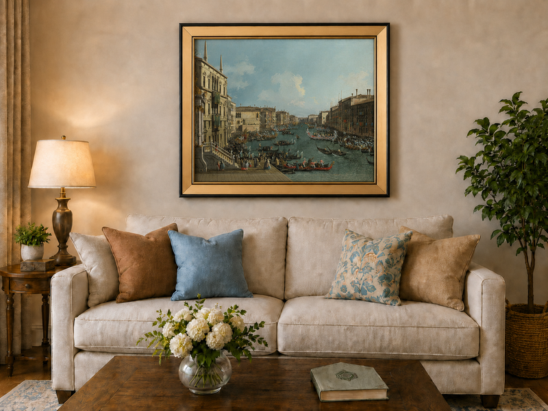Landscape Oil Painting - Grand Canal Regatta in Venice