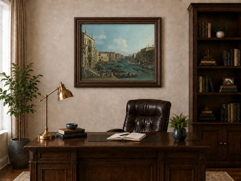 Landscape Oil Painting - Grand Canal Regatta in Venice