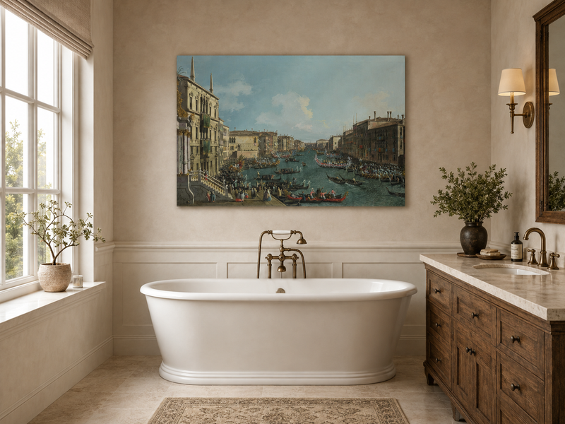 Landscape Oil Painting - Grand Canal Regatta in Venice