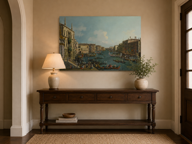 Landscape Oil Painting - Grand Canal Regatta in Venice