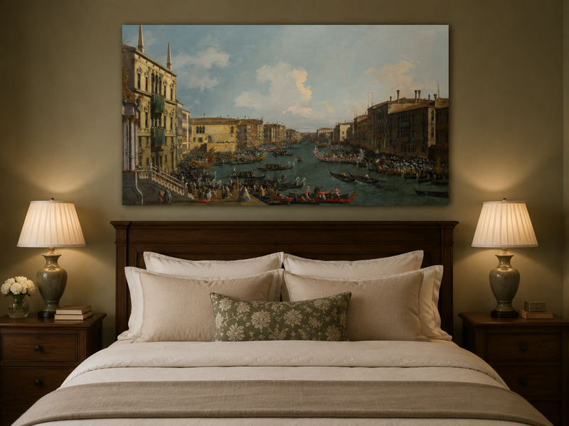 Landscape Oil Painting - Grand Canal Regatta in Venice