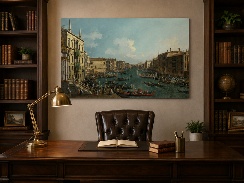 Landscape Oil Painting - Grand Canal Regatta in Venice