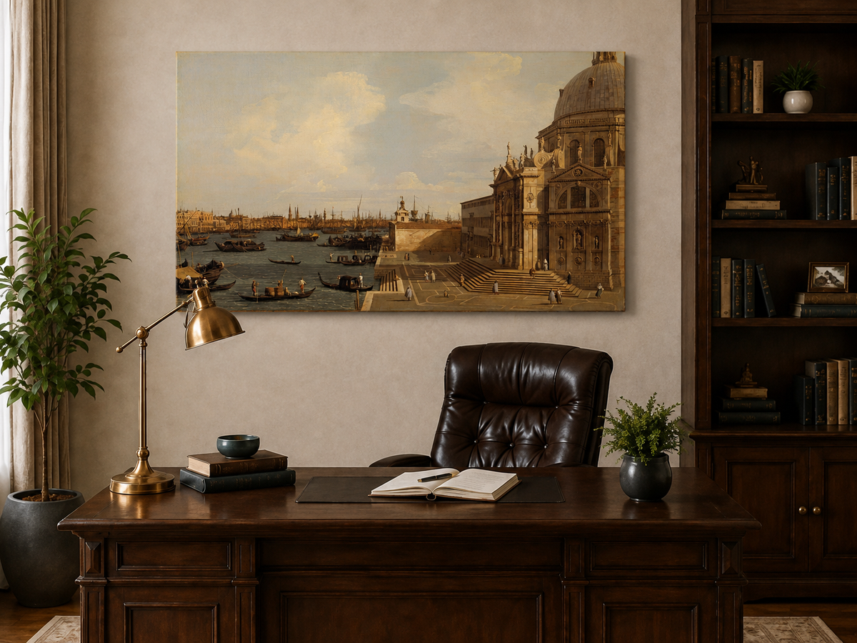 Landscape Oil Painting - Venice Canal Santa Maria Della Salute
