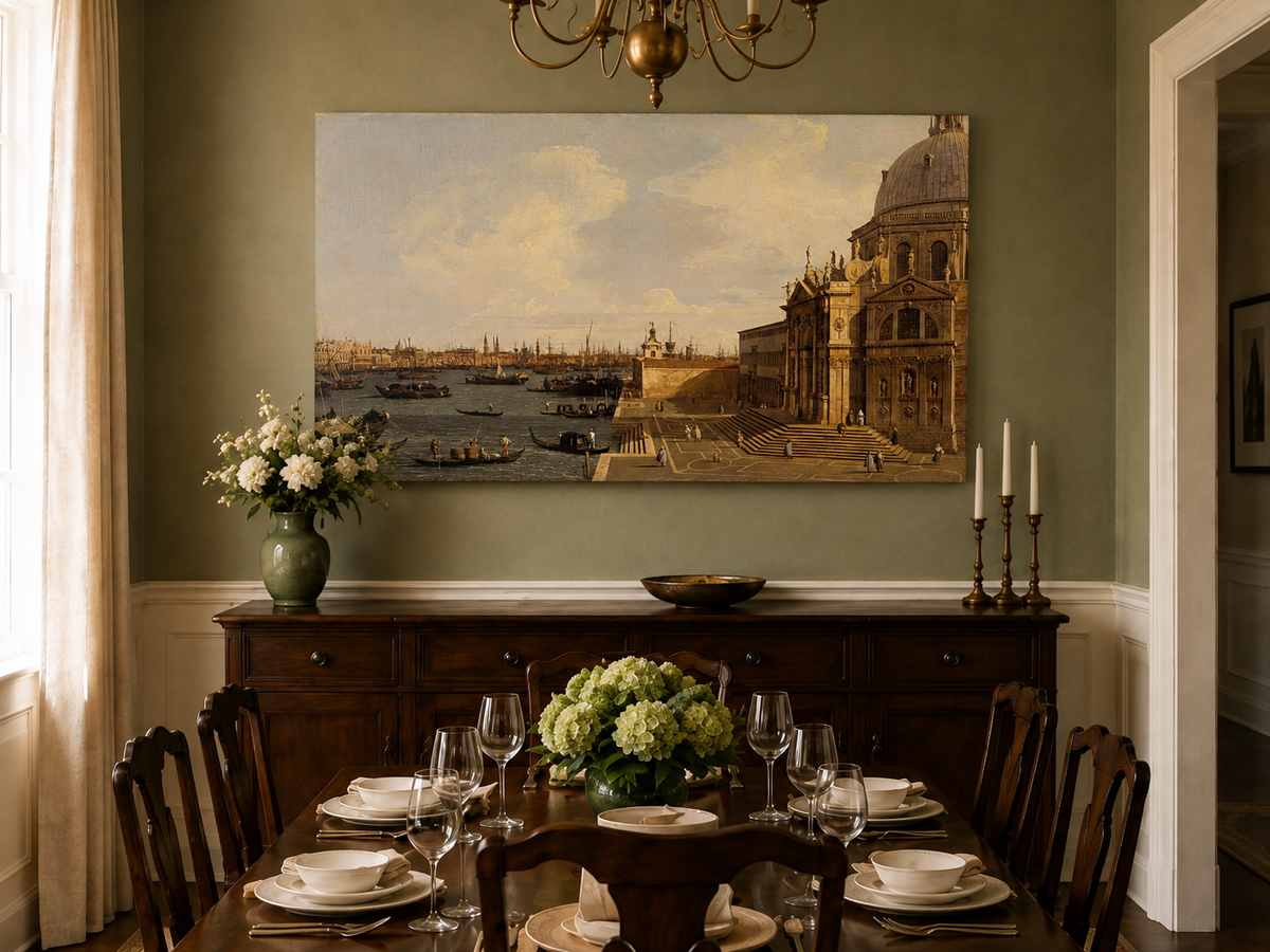 Landscape Oil Painting - Venice Canal Santa Maria Della Salute
