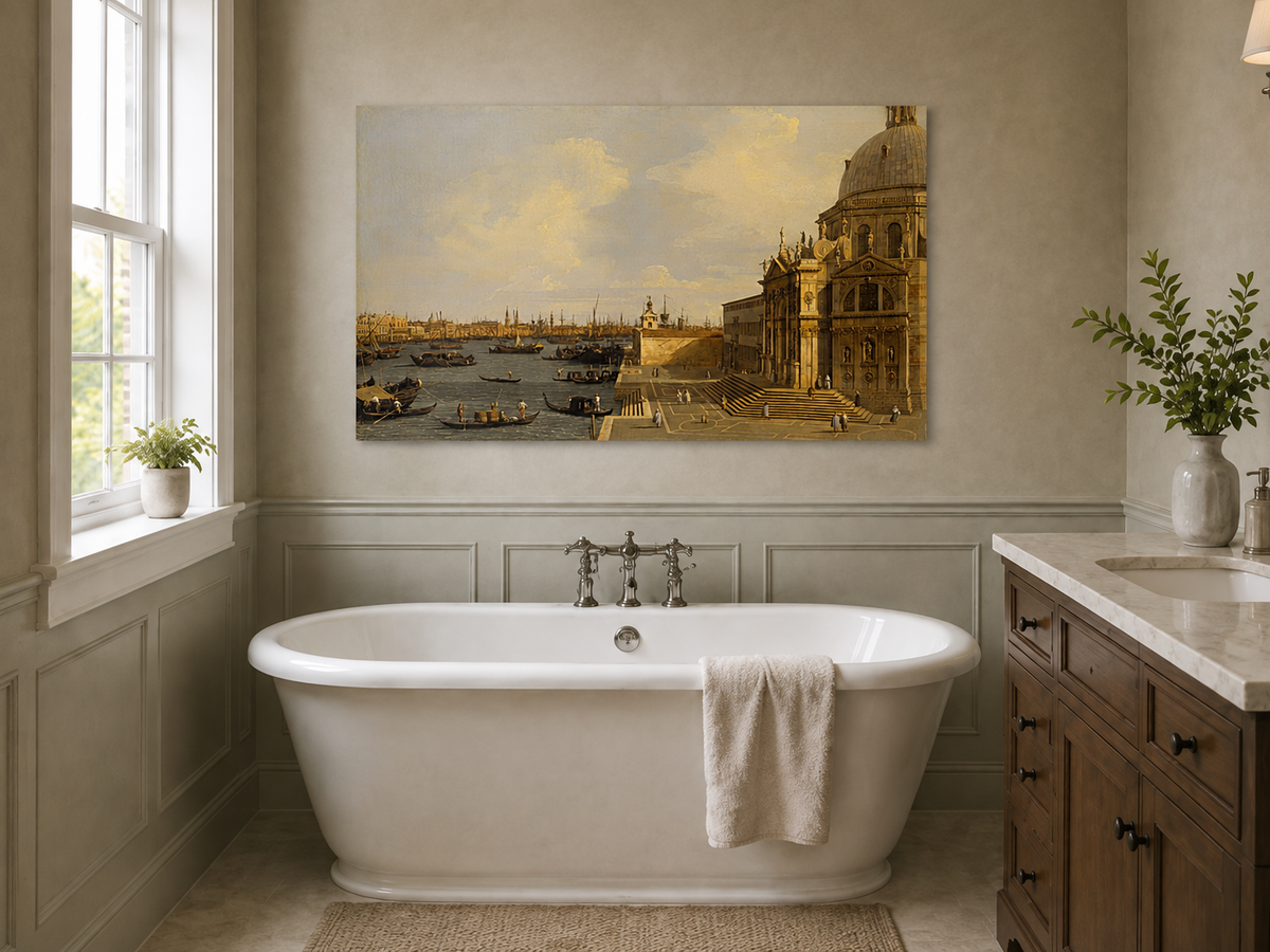 Landscape Oil Painting - Venice Canal Santa Maria Della Salute