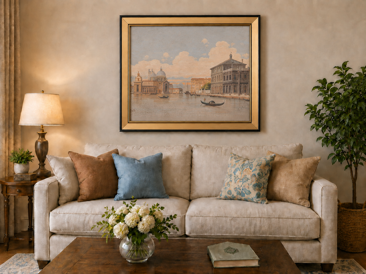 Landscape Oil Painting - Venice Grand Canal with Gondolas