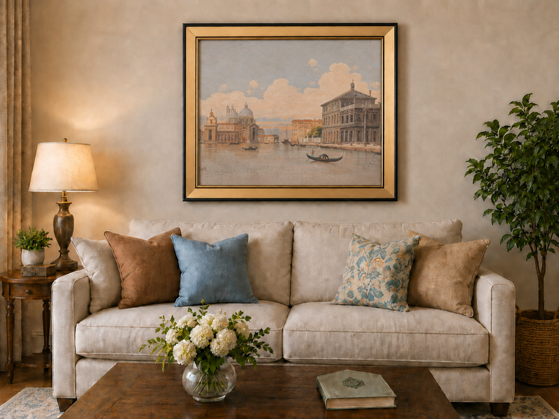 Landscape Oil Painting - Venice Grand Canal with Gondolas