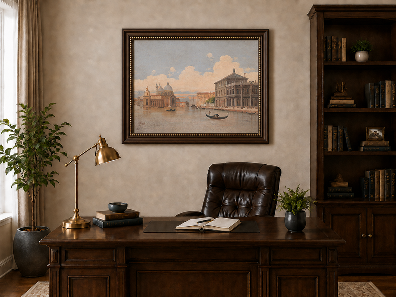 Landscape Oil Painting - Venice Grand Canal with Gondolas