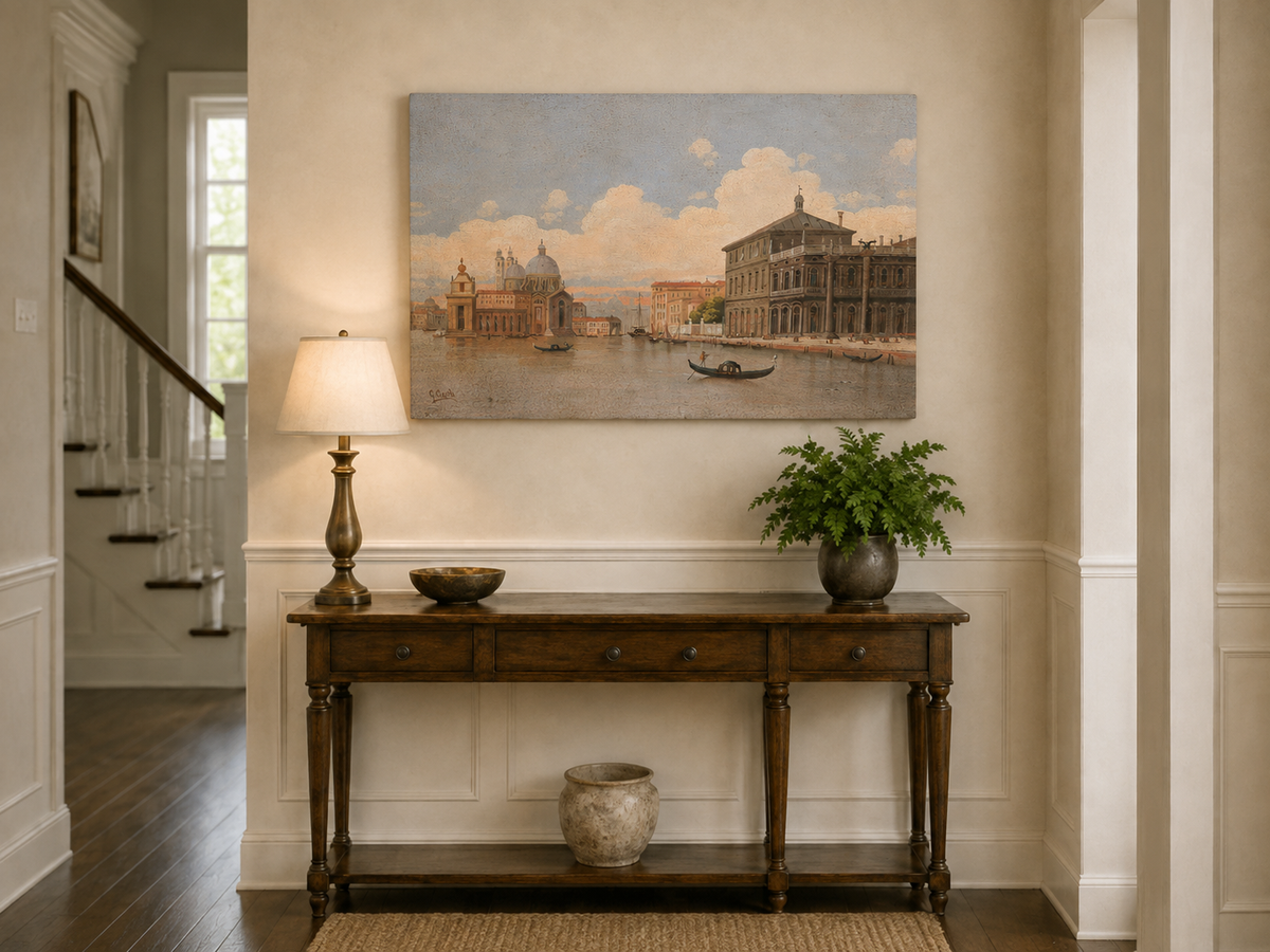 Landscape Oil Painting - Venice Grand Canal with Gondolas