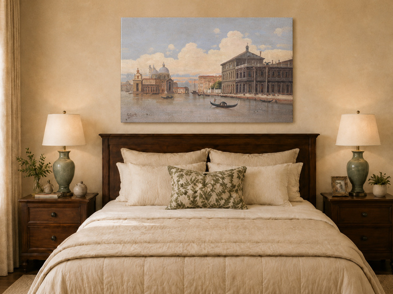 Landscape Oil Painting - Venice Grand Canal with Gondolas