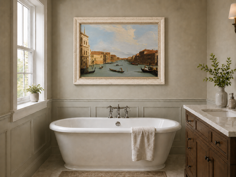 Landscape Oil Painting - Venice Grand Canal Gondolas