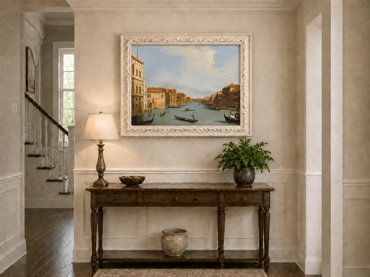 Landscape Oil Painting - Venice Grand Canal Gondolas