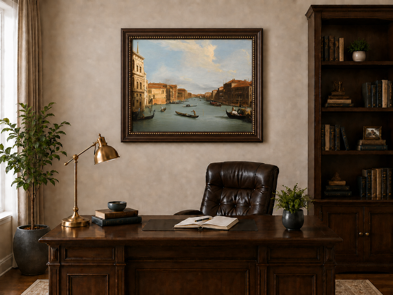 Landscape Oil Painting - Venice Grand Canal Gondolas