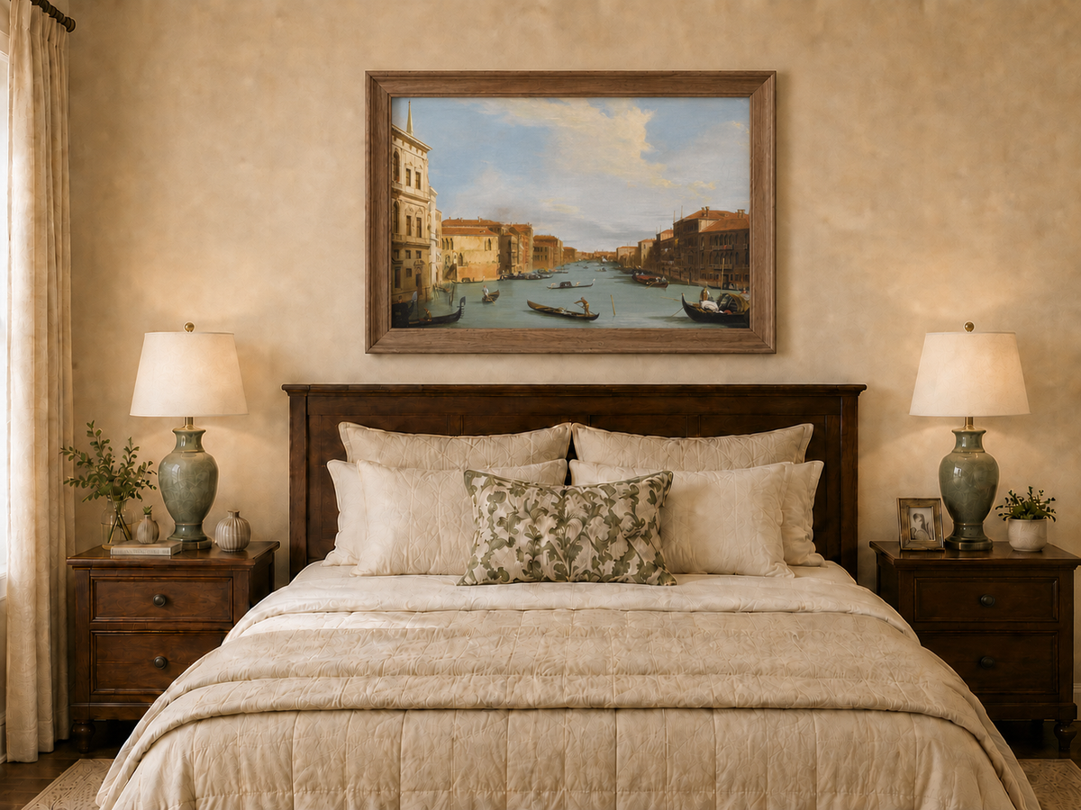 Landscape Oil Painting - Venice Grand Canal Gondolas