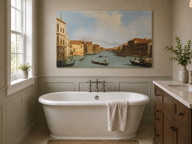 Landscape Oil Painting - Venice Grand Canal Gondolas