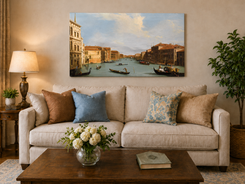 Landscape Oil Painting - Venice Grand Canal Gondolas