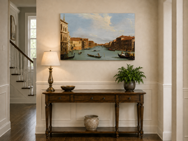 Landscape Oil Painting - Venice Grand Canal Gondolas