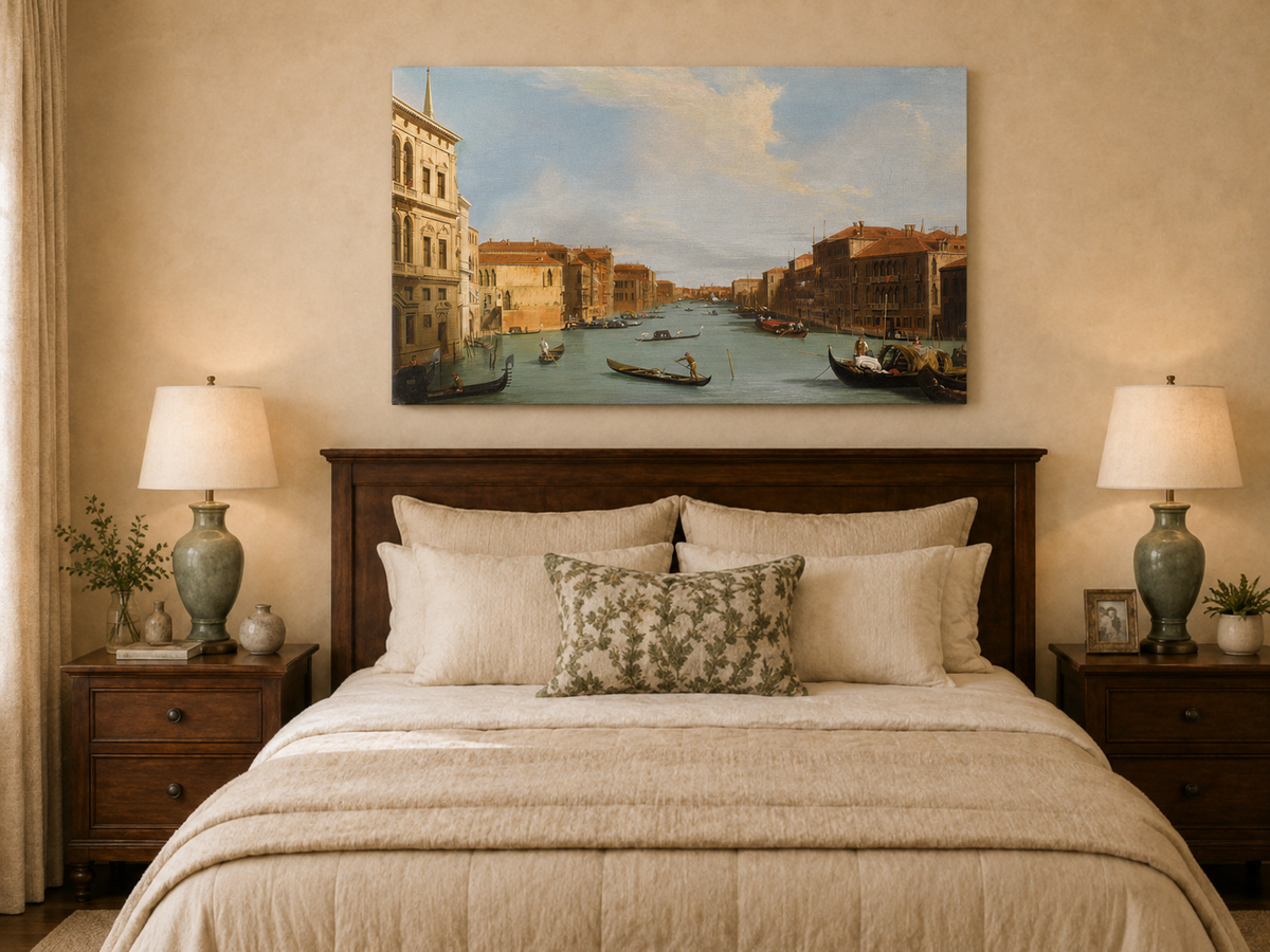 Landscape Oil Painting - Venice Grand Canal Gondolas