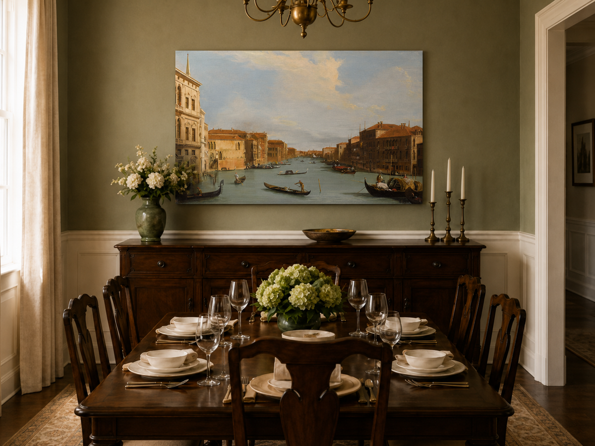 Landscape Oil Painting - Venice Grand Canal Gondolas