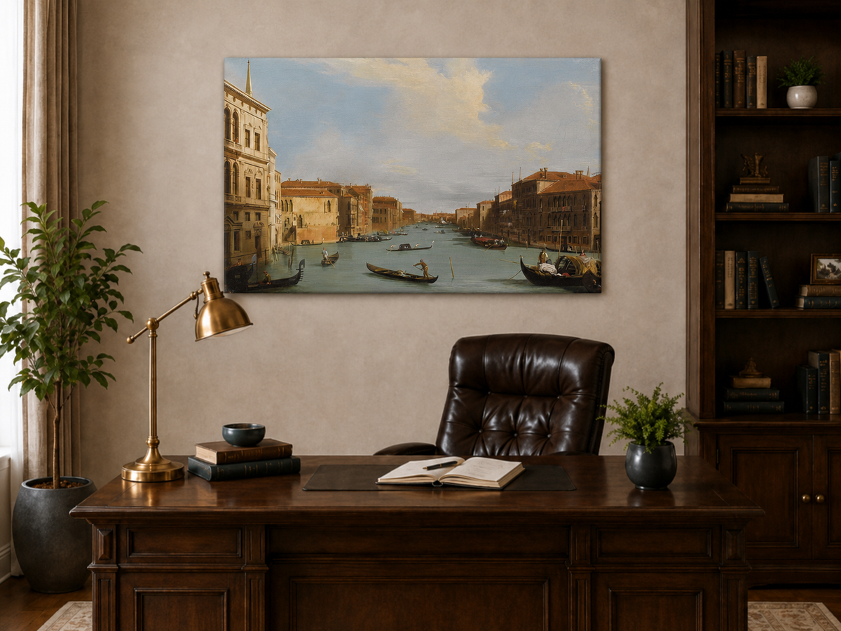Landscape Oil Painting - Venice Grand Canal Gondolas