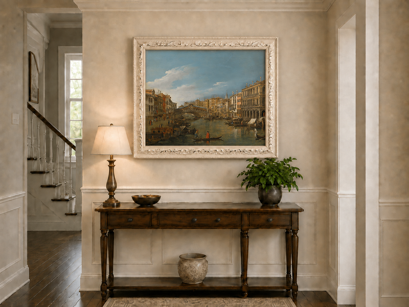 Landscape Oil Painting - Venice Grand Canal Rialto Bridge