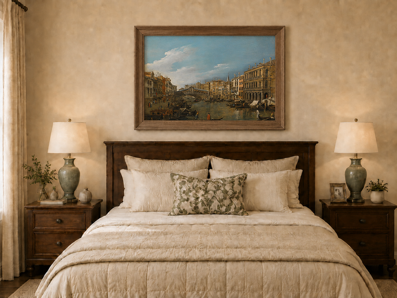 Landscape Oil Painting - Venice Grand Canal Rialto Bridge