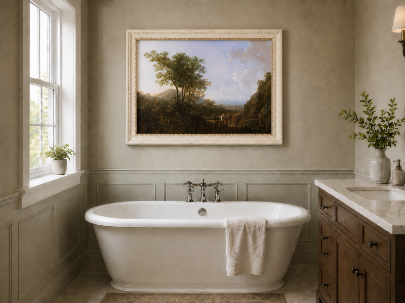 Landscape Oil Painting - Classical Italian Countryside Scene