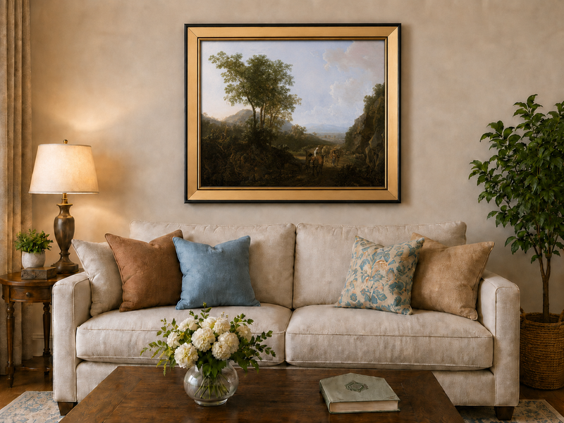 Landscape Oil Painting - Classical Italian Countryside Scene
