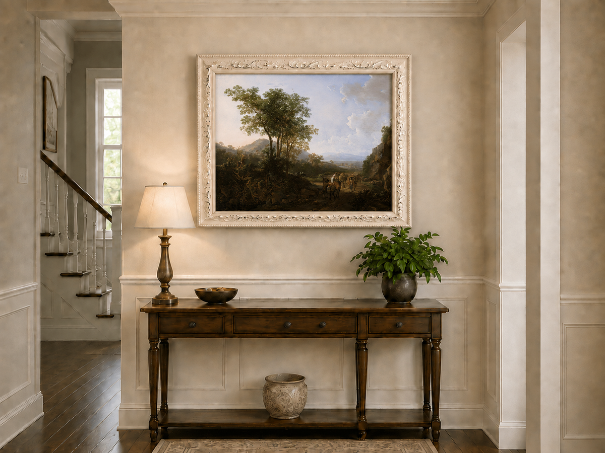 Landscape Oil Painting - Classical Italian Countryside Scene