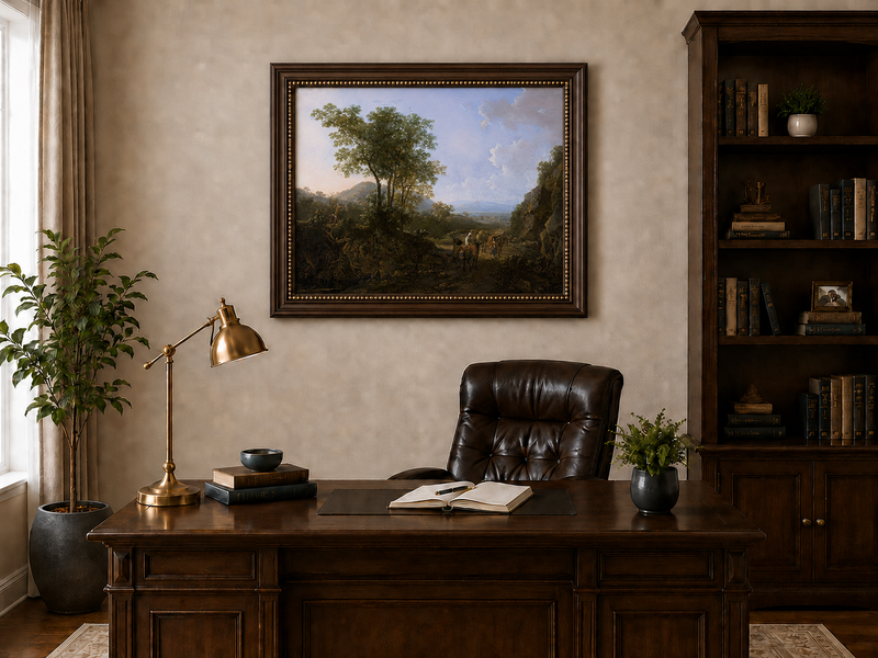 Landscape Oil Painting - Classical Italian Countryside Scene