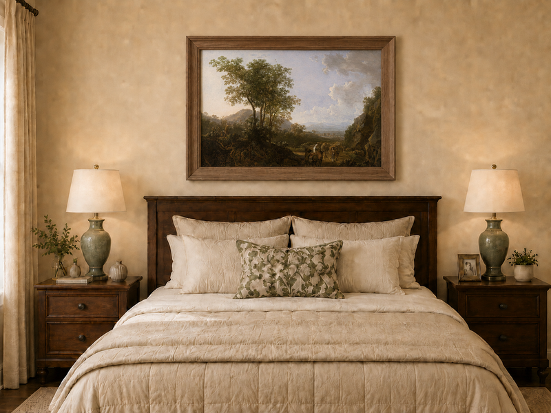Landscape Oil Painting - Classical Italian Countryside Scene