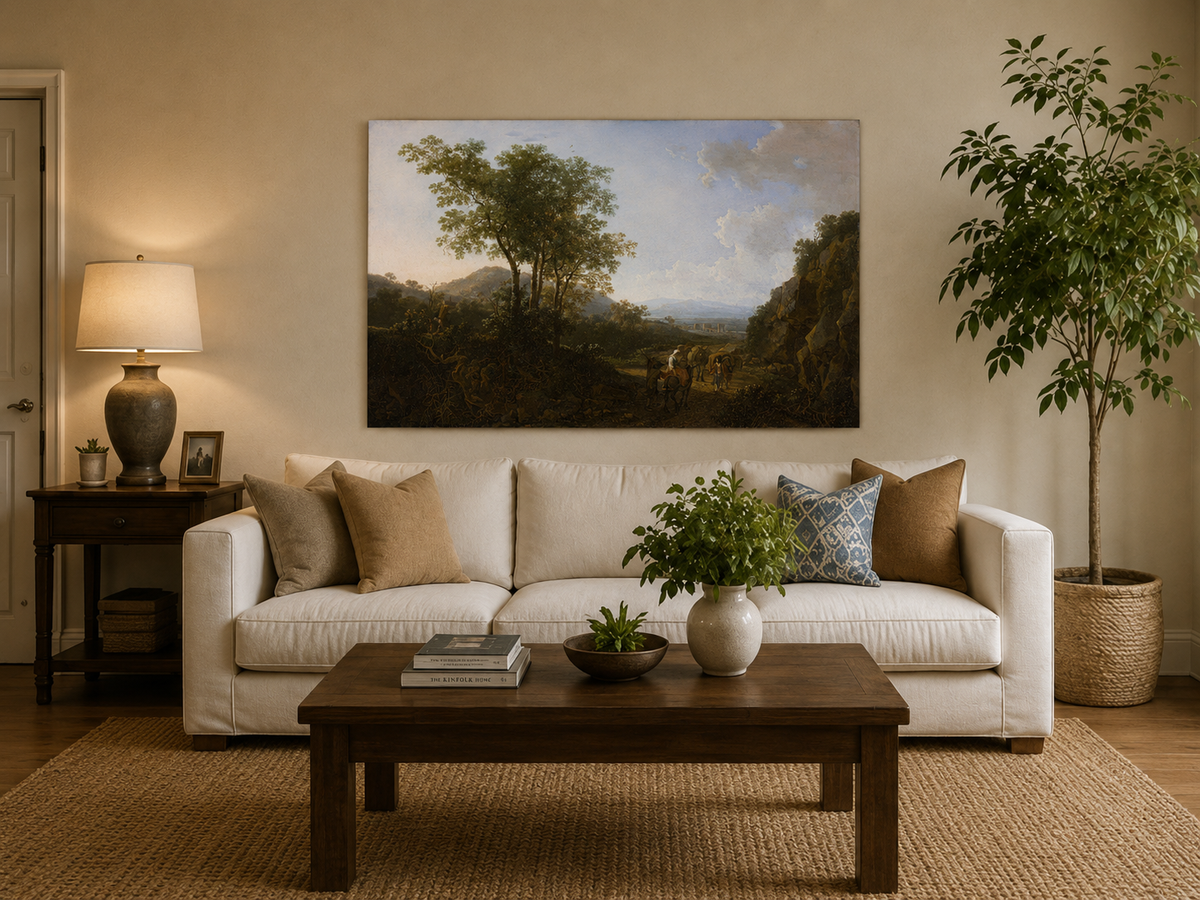 Landscape Oil Painting - Classical Italian Countryside Scene
