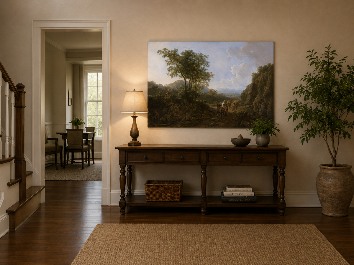 Landscape Oil Painting - Classical Italian Countryside Scene