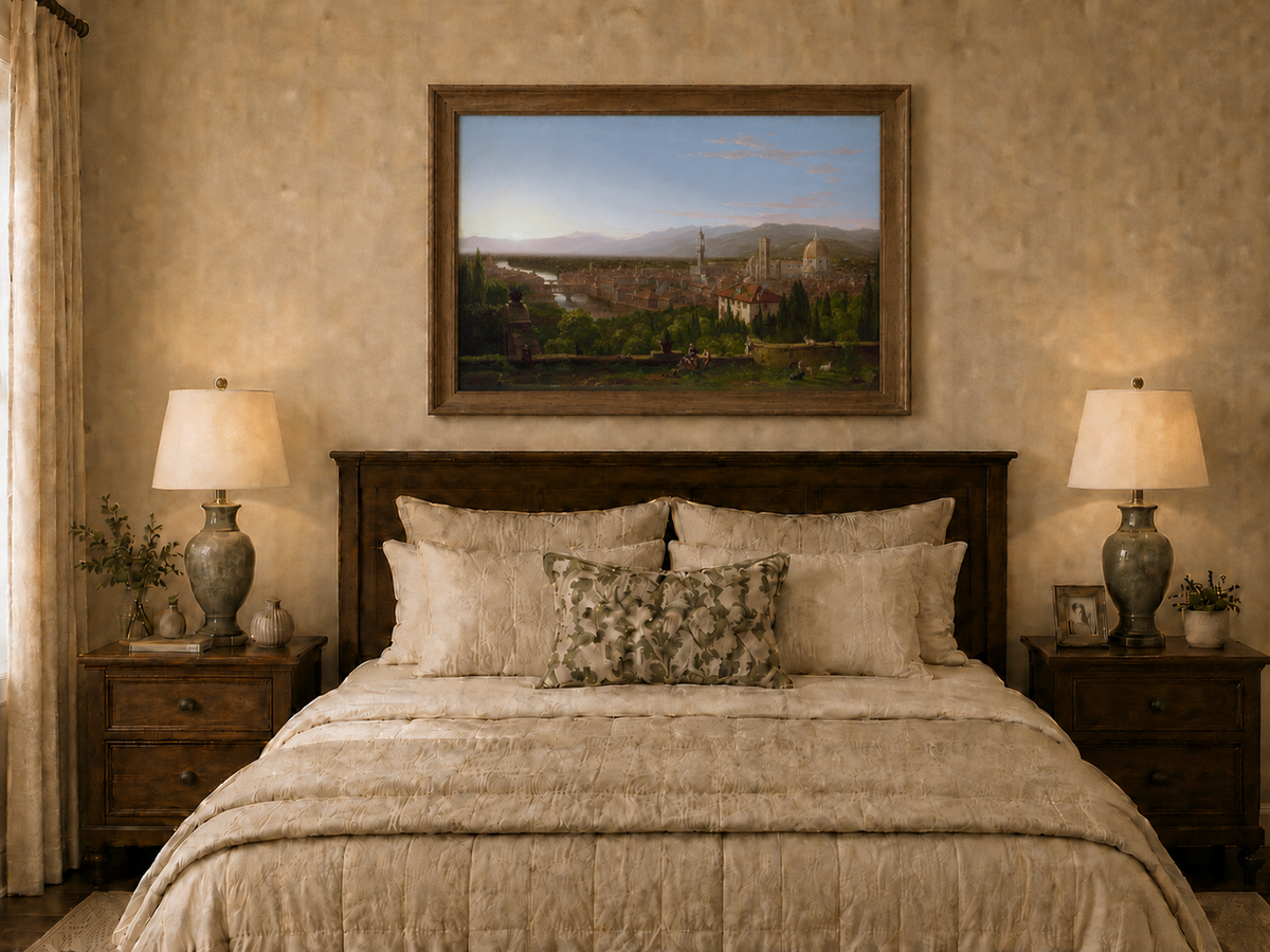 Landscape Oil Painting - Florence Cityscape & Iconic Dome