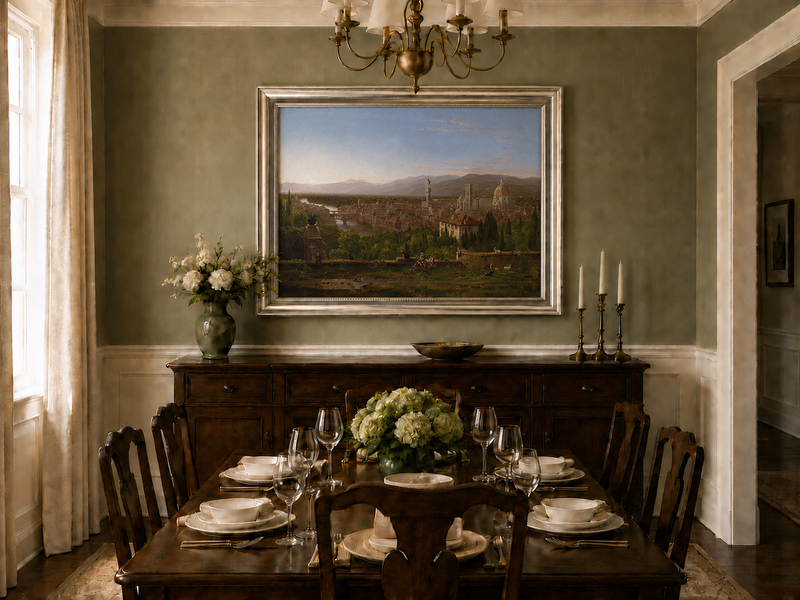 Landscape Oil Painting - Florence Cityscape & Iconic Dome