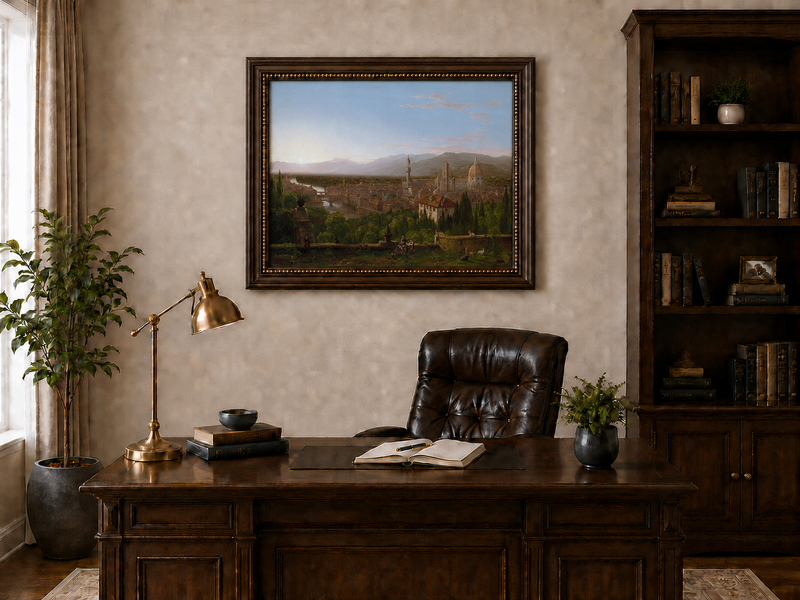 Landscape Oil Painting - Florence Cityscape & Iconic Dome