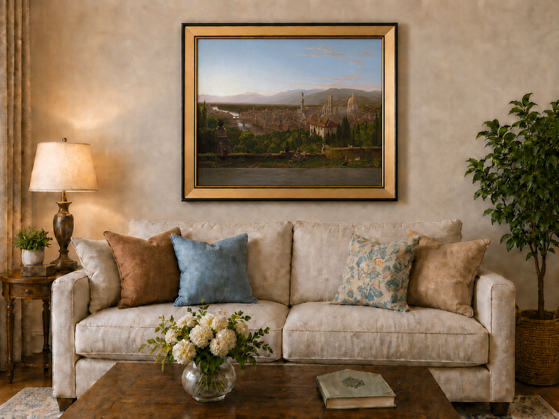 Landscape Oil Painting - Florence Cityscape & Iconic Dome