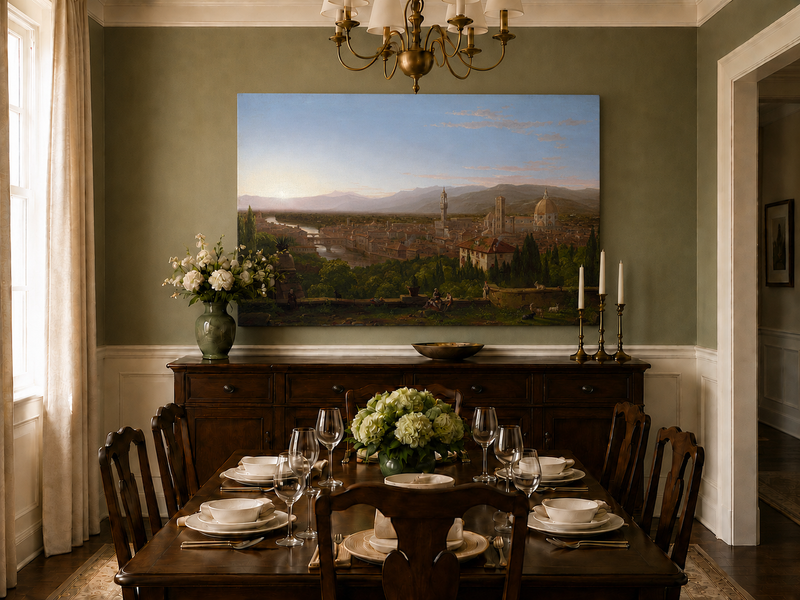 Landscape Oil Painting - Florence Cityscape & Iconic Dome