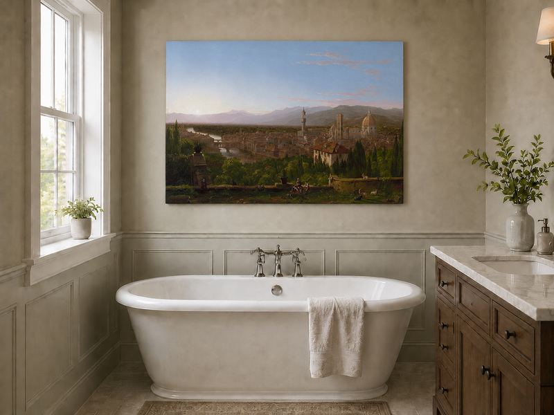 Landscape Oil Painting - Florence Cityscape & Iconic Dome
