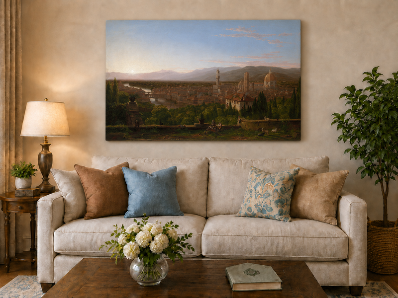Landscape Oil Painting - Florence Cityscape & Iconic Dome